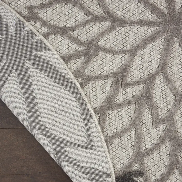 4' Gray Round Indoor Outdoor Area Rug