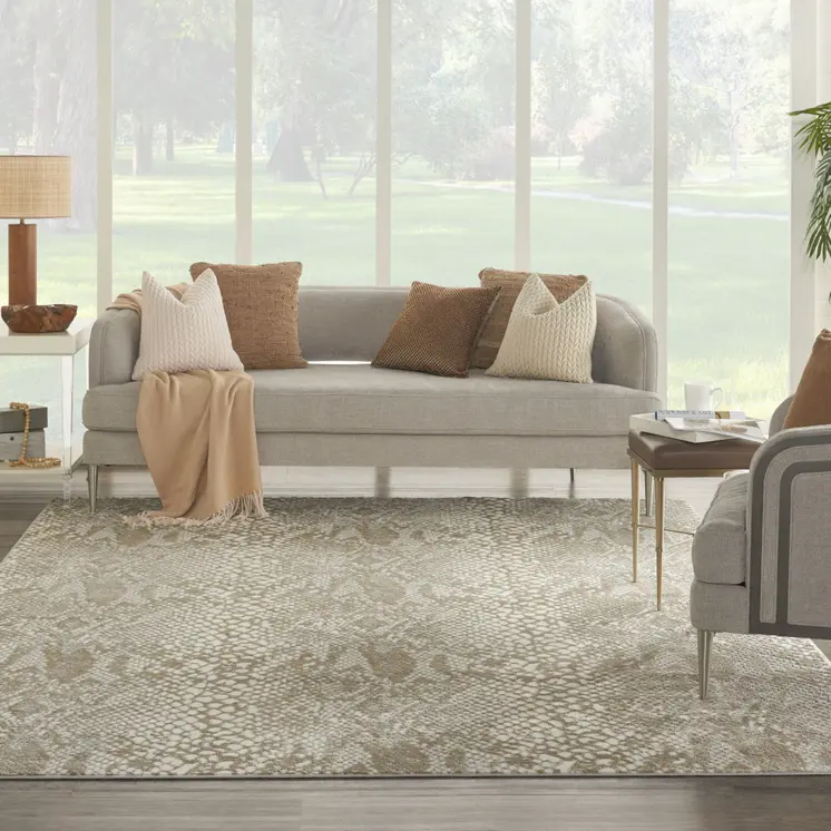 5' Gray Round Indoor Outdoor Area Rug