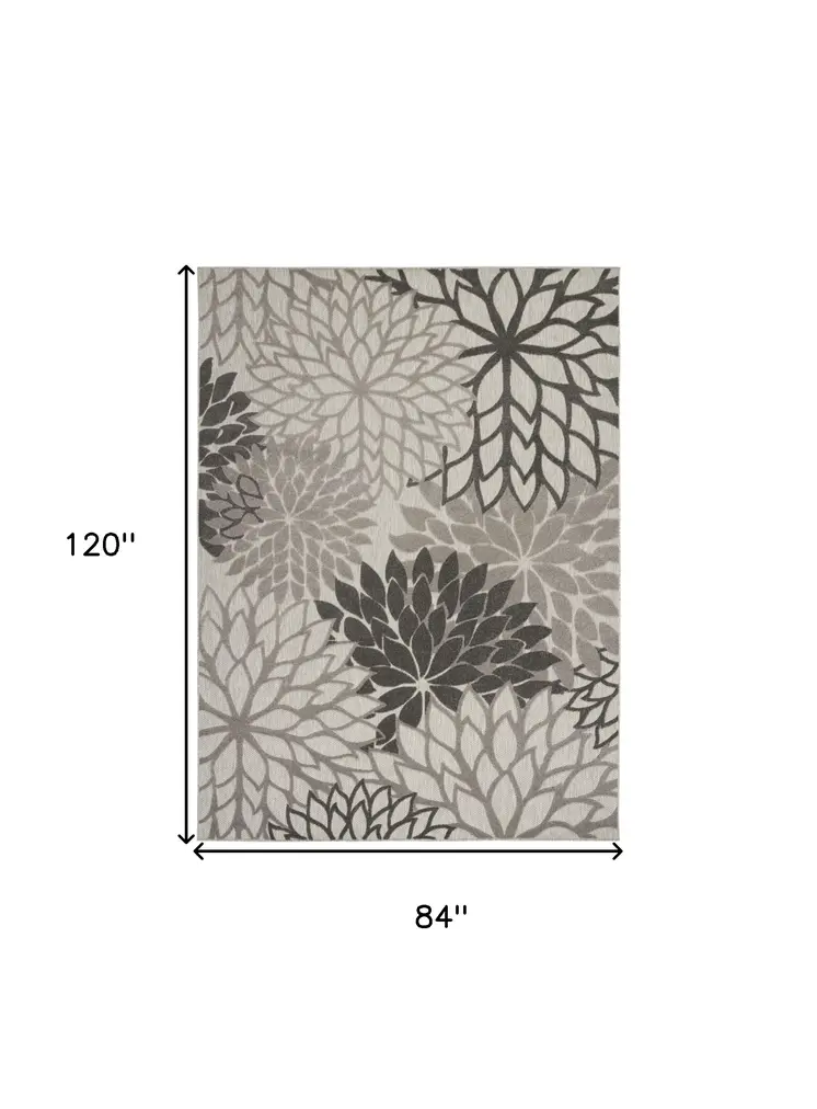 7' X 10' Gray Indoor Outdoor Area Rug
