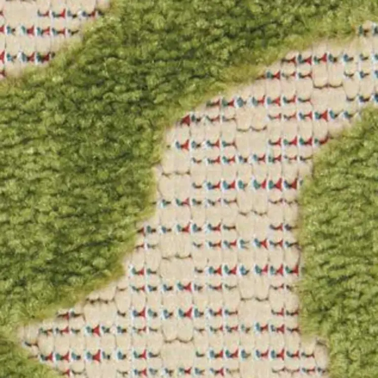 4' X 6' Green Damask Indoor Outdoor Area Rug