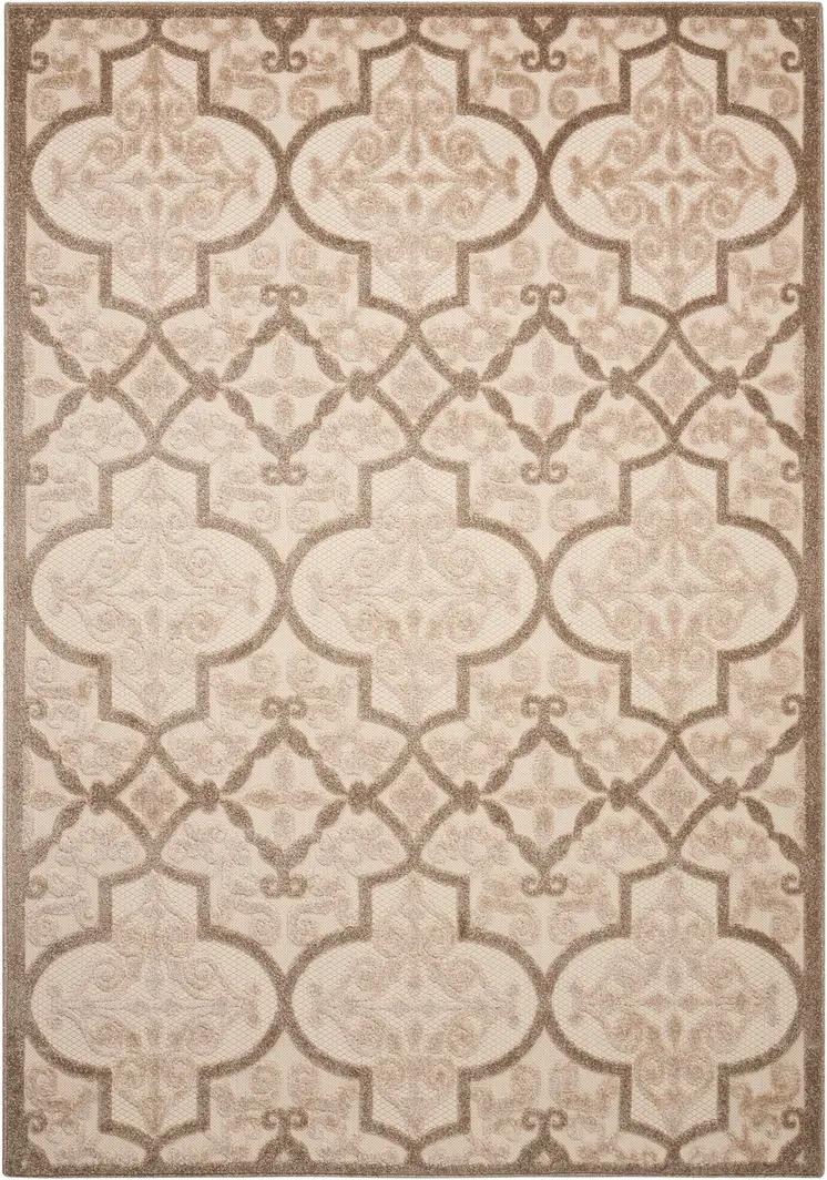 4' X 6' Cream Moroccan Indoor Outdoor Area Rug