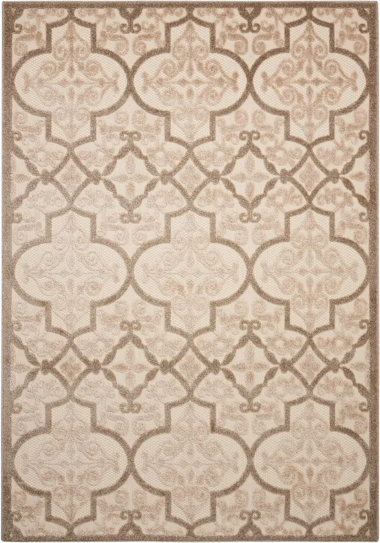 5' X 8' Cream Moroccan Indoor Outdoor Area Rug