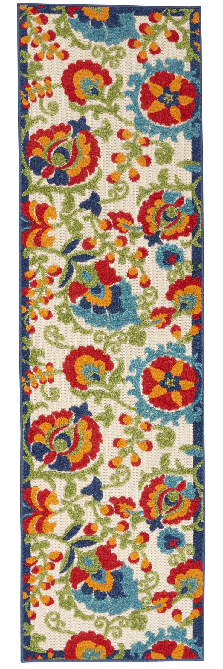 6' Green And Ivory Indoor Outdoor Area Rug