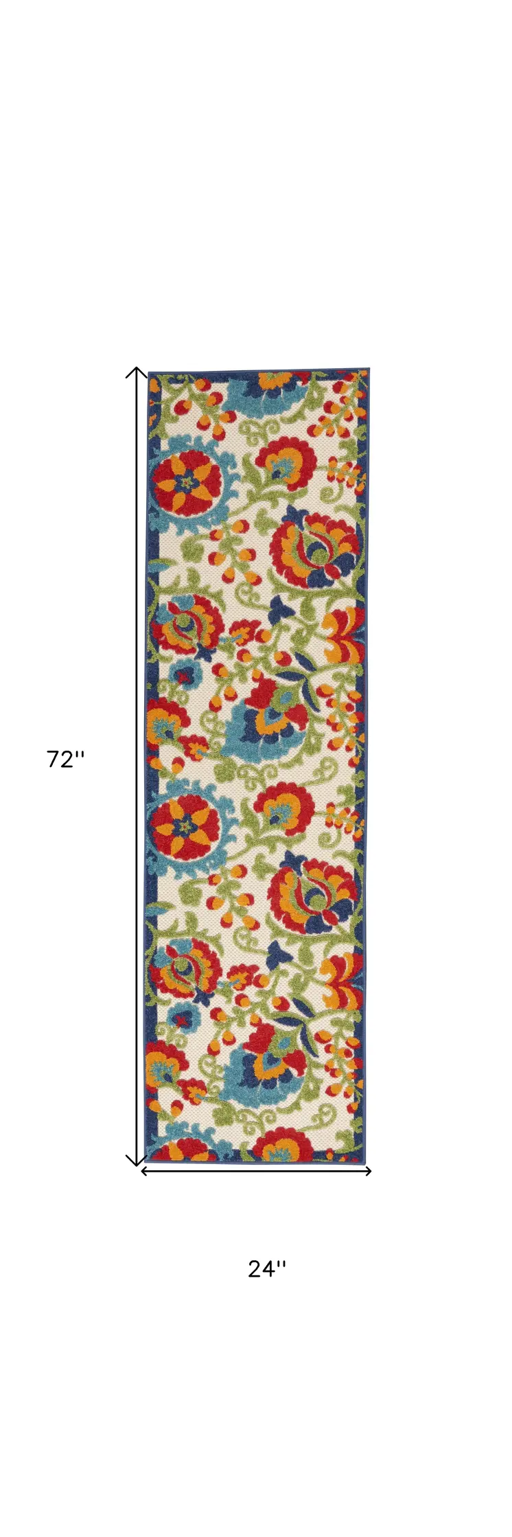6' Green And Ivory Indoor Outdoor Area Rug