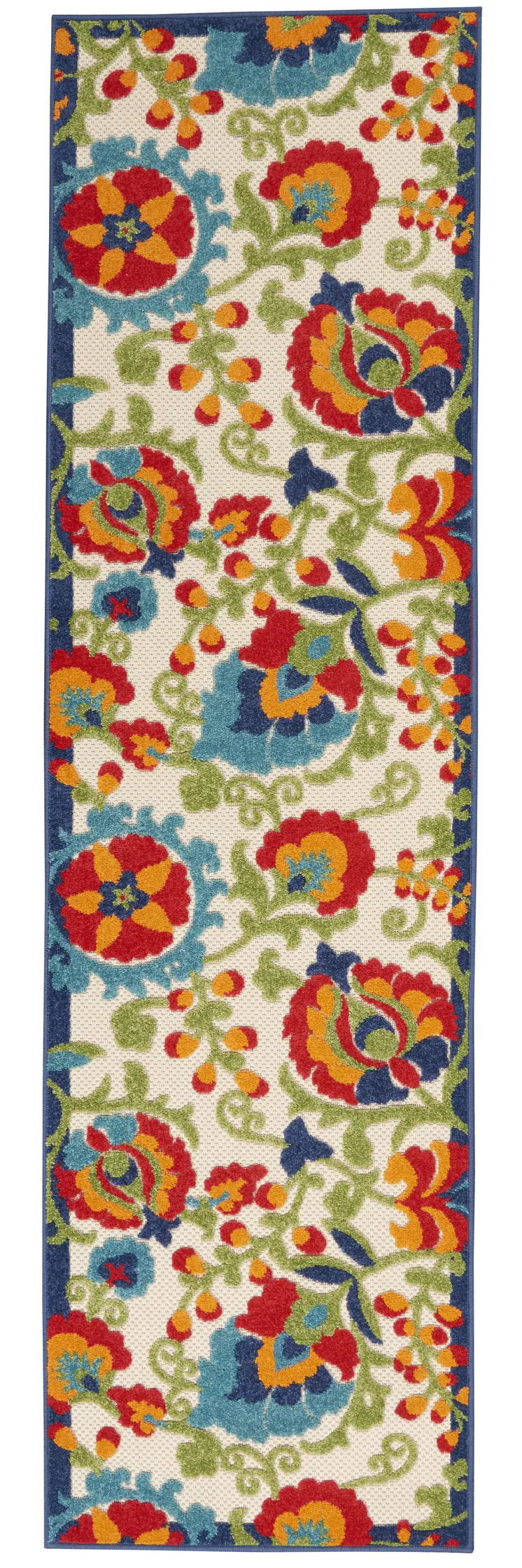 6' Green And Ivory Indoor Outdoor Area Rug