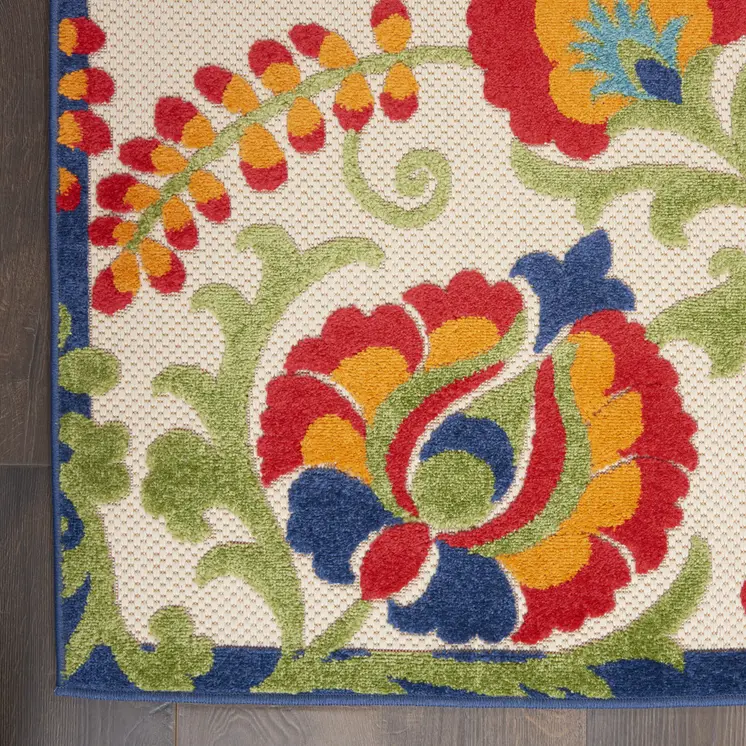 10' Green And Ivory Indoor Outdoor Area Rug