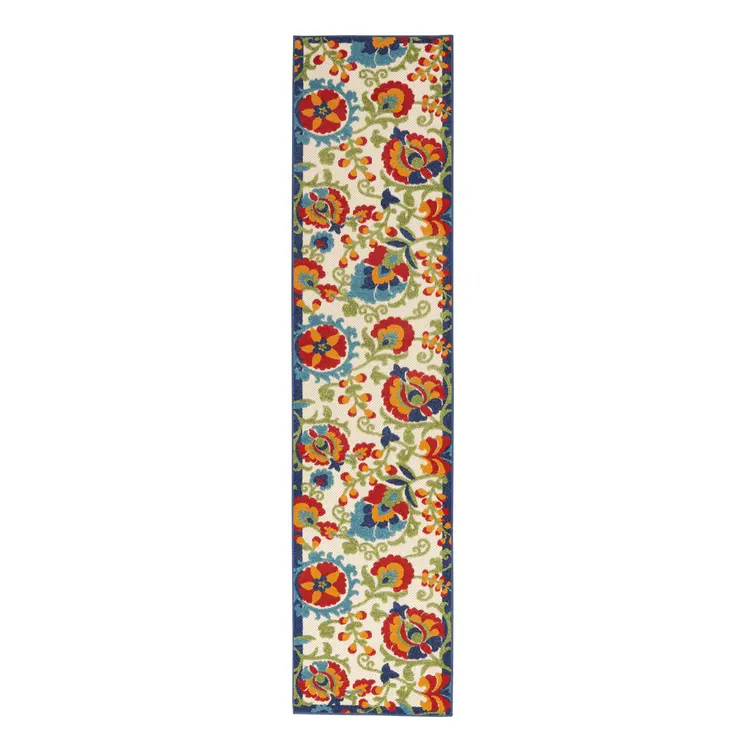 10' Green And Ivory Indoor Outdoor Area Rug