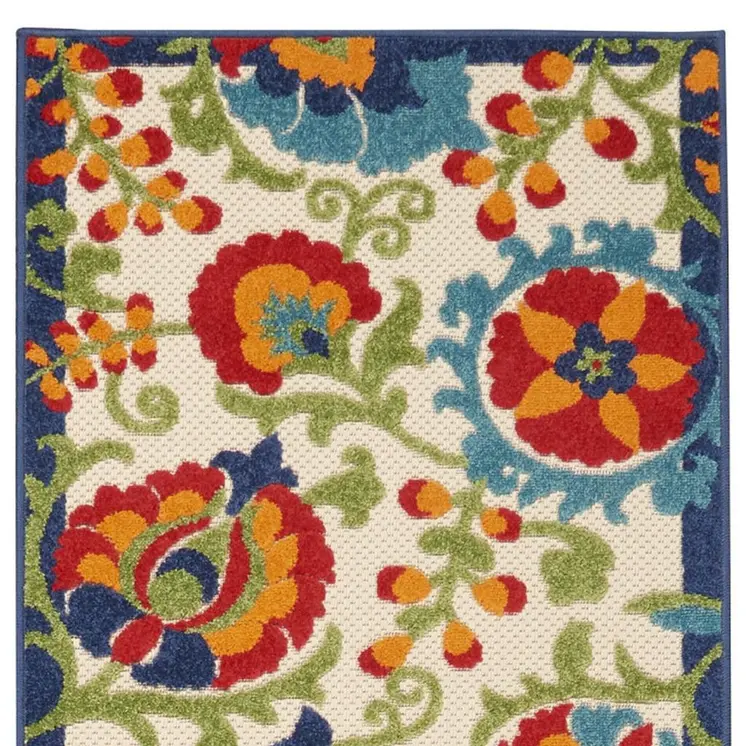 10' Green And Ivory Indoor Outdoor Area Rug