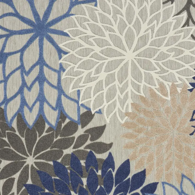 8' X 11' Blue And Gray Indoor Outdoor Area Rug