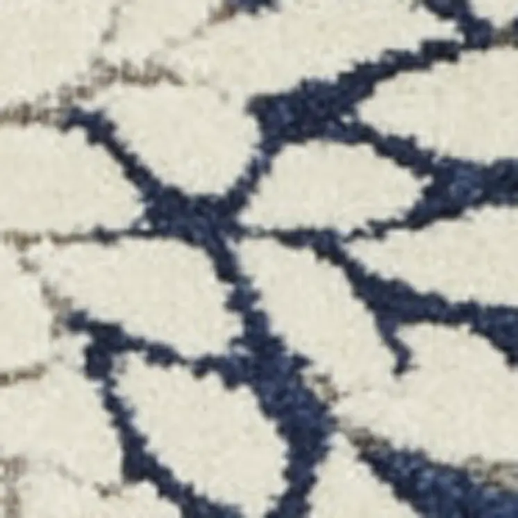 10' Ivory And Blue Indoor Outdoor Area Rug
