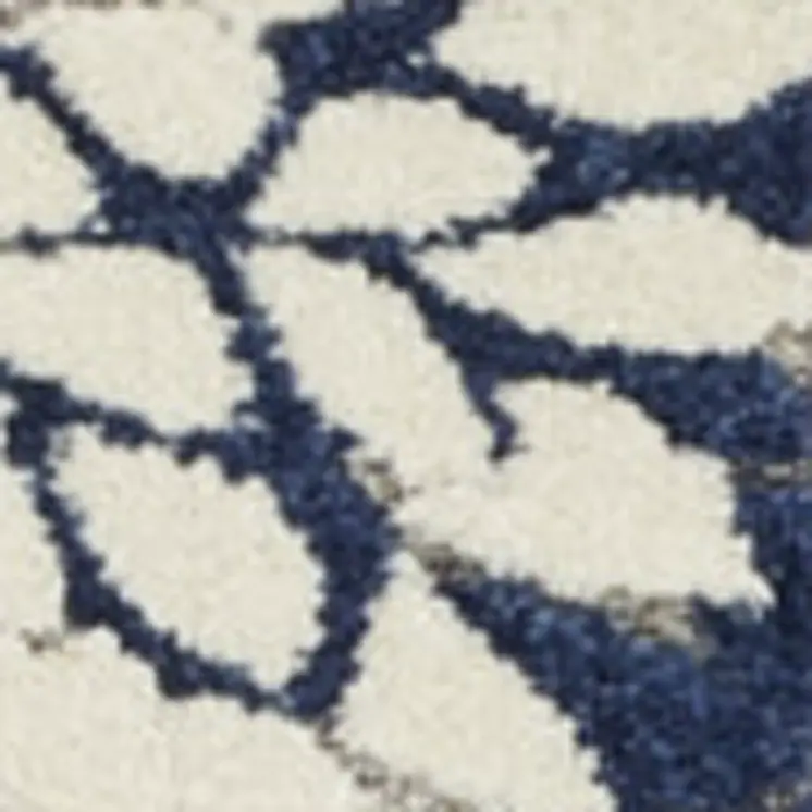10' Ivory And Blue Indoor Outdoor Area Rug