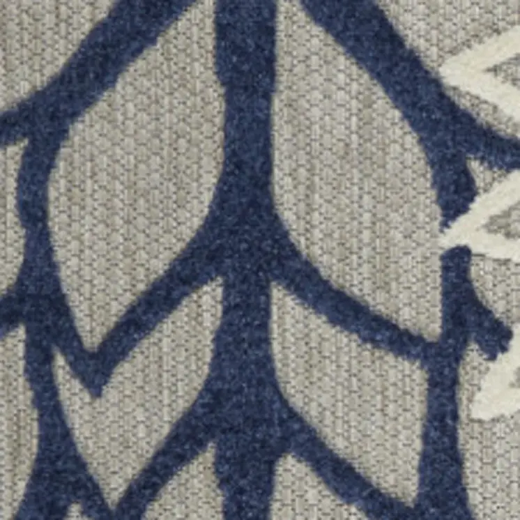 5' X 8' Ivory And Blue Floral Indoor Outdoor Area Rug