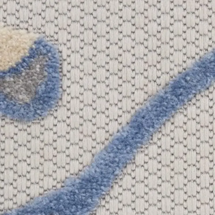8' X 11' Blue And Gray Indoor Outdoor Area Rug