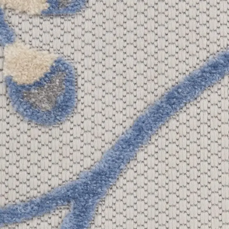 8' X 11' Blue And Gray Indoor Outdoor Area Rug