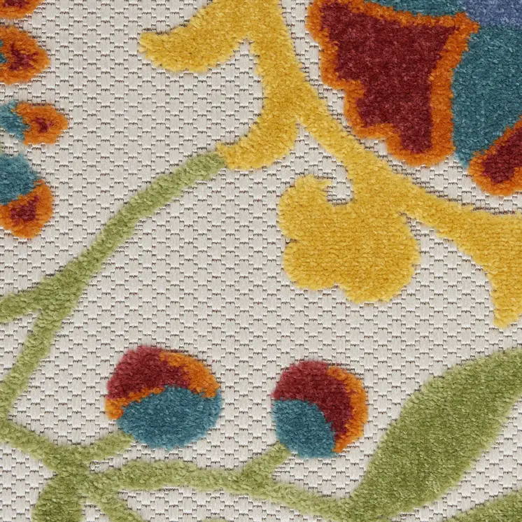 6' X 9' Green And Ivory Handmade Indoor Outdoor Area Rug