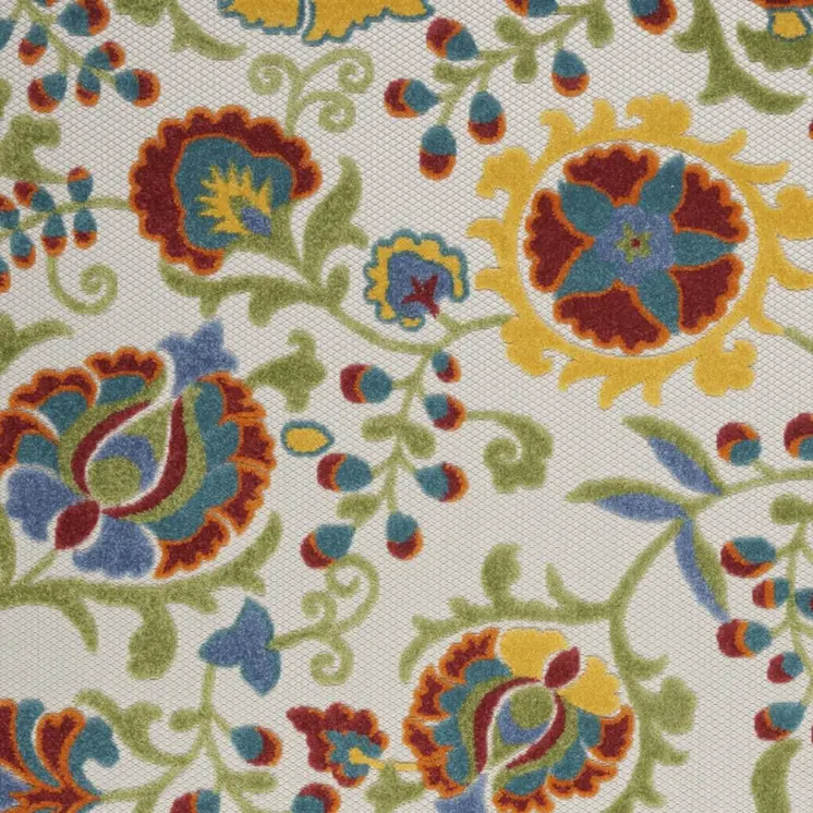 6' X 9' Green And Ivory Handmade Indoor Outdoor Area Rug