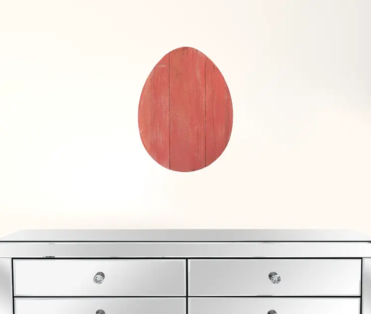 12" Farmhouse Red Wooden Large Egg