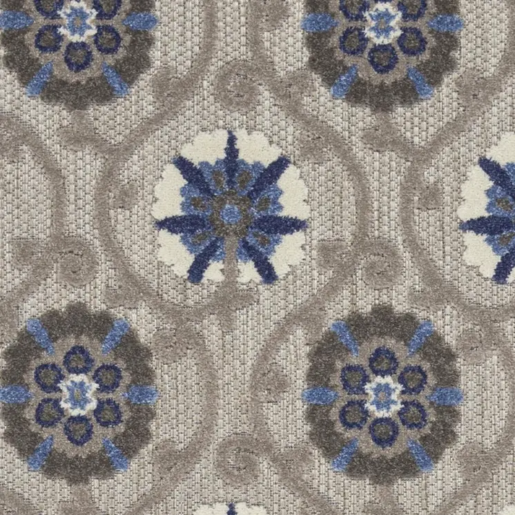 3' X 4' Blue And Gray Indoor Outdoor Area Rug