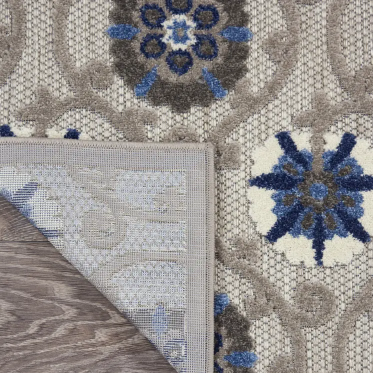 8' X 11' Blue And Gray Indoor Outdoor Area Rug