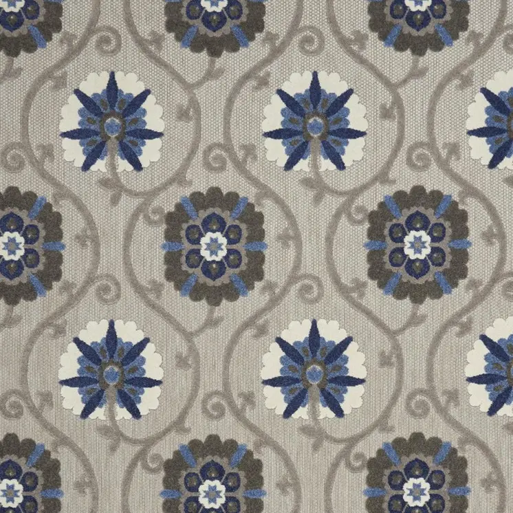 8' X 11' Blue And Gray Indoor Outdoor Area Rug