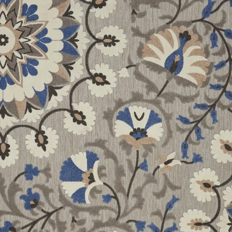 8' X 11' Blue And Gray Indoor Outdoor Area Rug