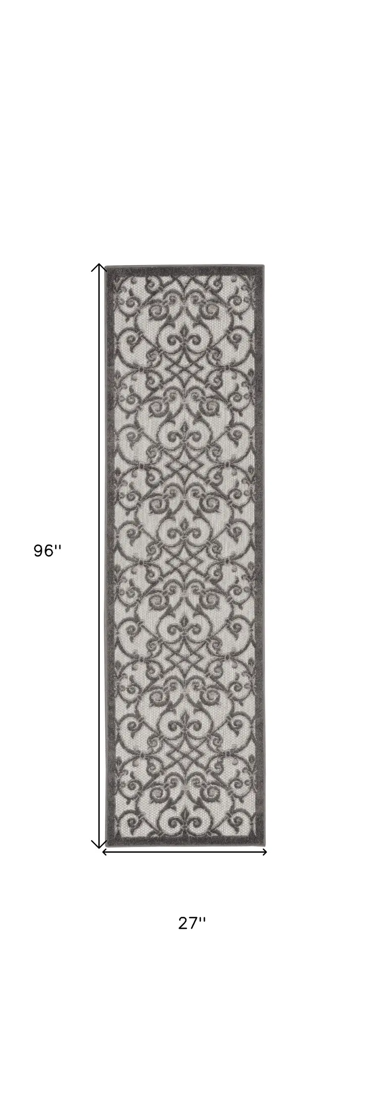 8' Gray Indoor Outdoor Area Rug