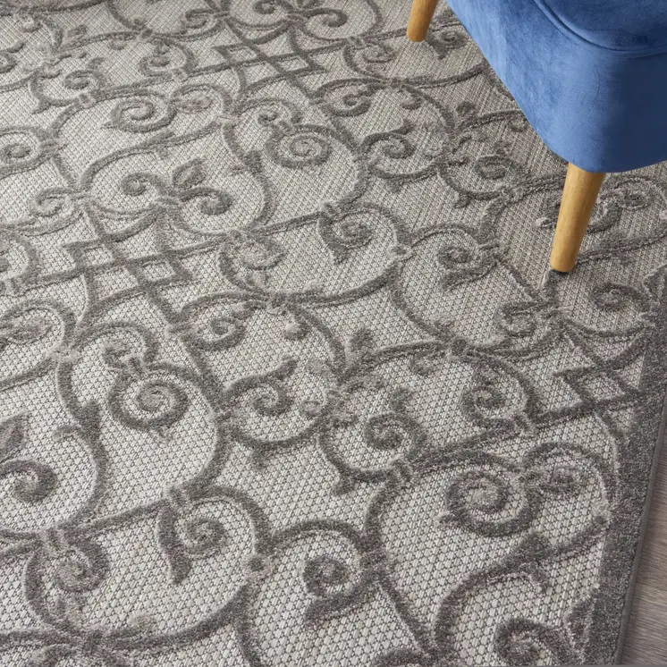 5' X 8' Gray Indoor Outdoor Area Rug