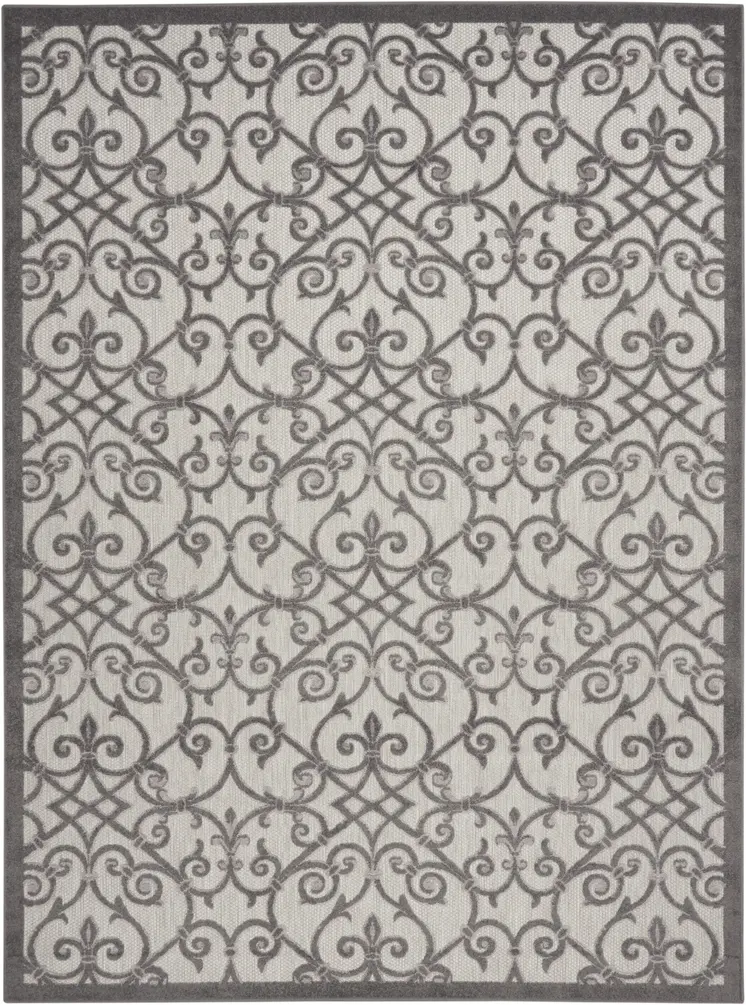 8' X 11' Gray Indoor Outdoor Area Rug