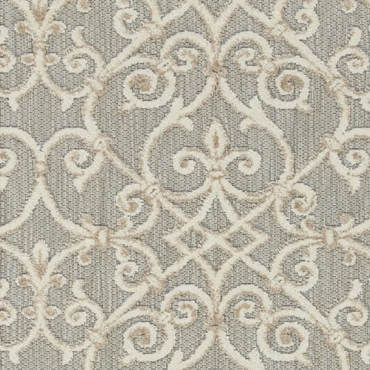 3' X 4' Gray And Ivory Indoor Outdoor Area Rug