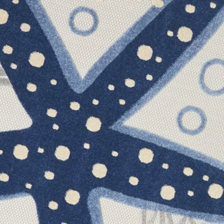8' Blue And Gray Round Indoor Outdoor Area Rug