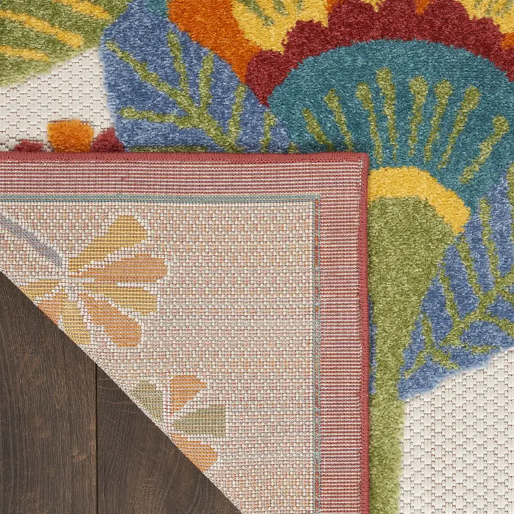 7' X 10' Yellow And Ivory Indoor Outdoor Area Rug