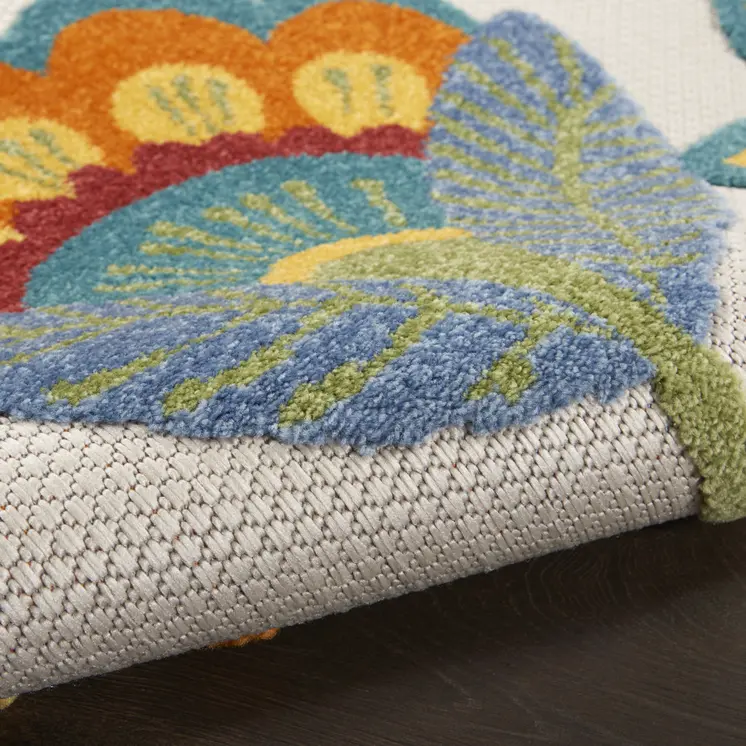 8' X 11' Yellow And Ivory Indoor Outdoor Area Rug