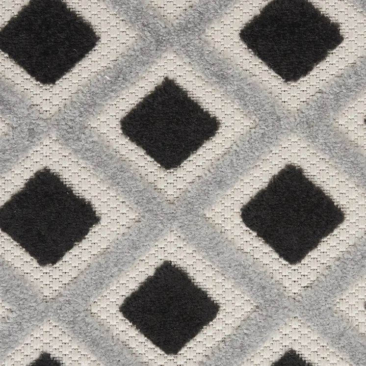 4' X 6' Black And White Indoor Outdoor Area Rug