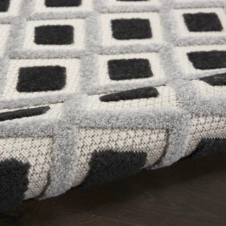 4' X 6' Black And White Indoor Outdoor Area Rug