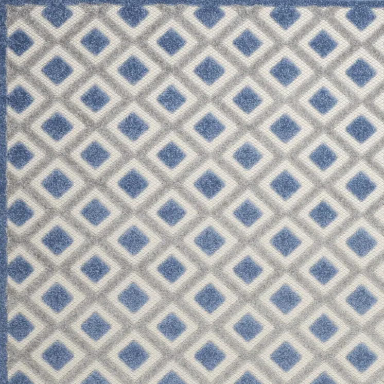 4' X 6' Blue And Gray Indoor Outdoor Area Rug