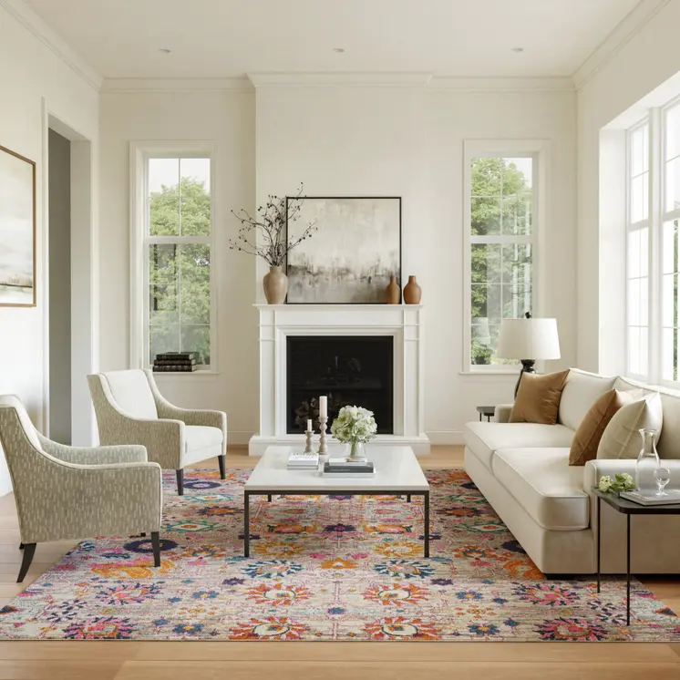 8' X 10' Silver Gray And Pink Floral Distressed Area Rug