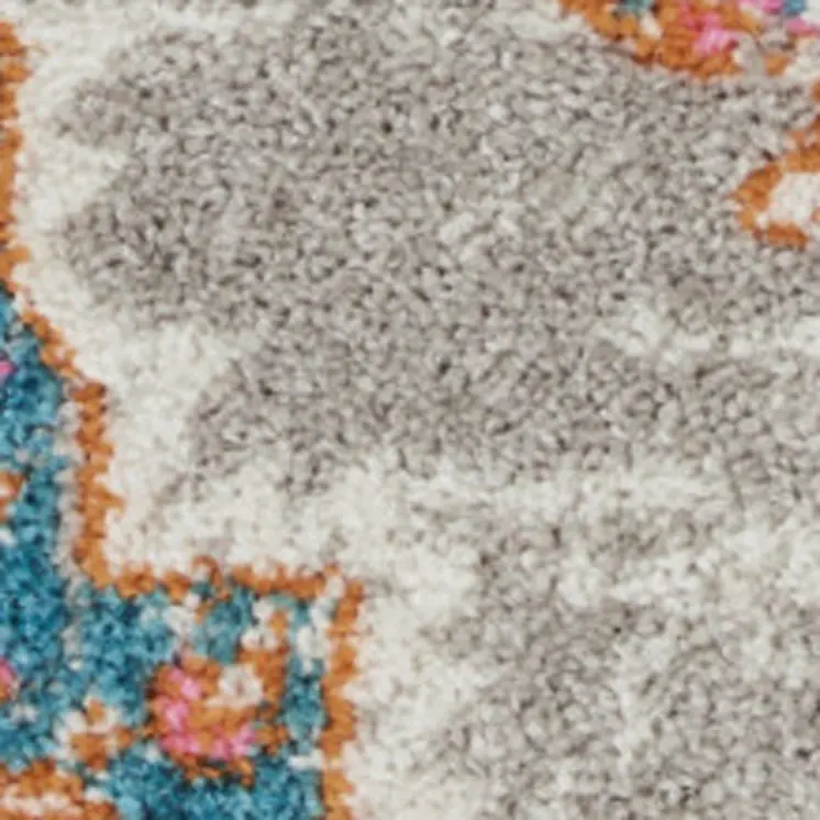 2' X 3' Gray And Gold Medallion Distressed Area Rug