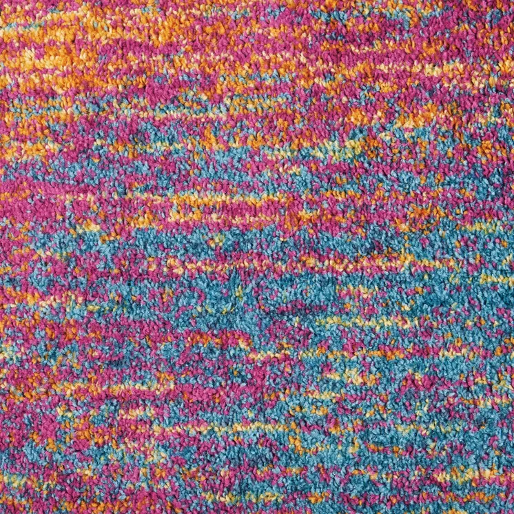5' X 7' Blue And Orange Abstract Area Rug