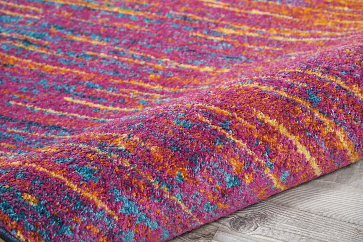 8' X 10' Blue And Orange Abstract Area Rug