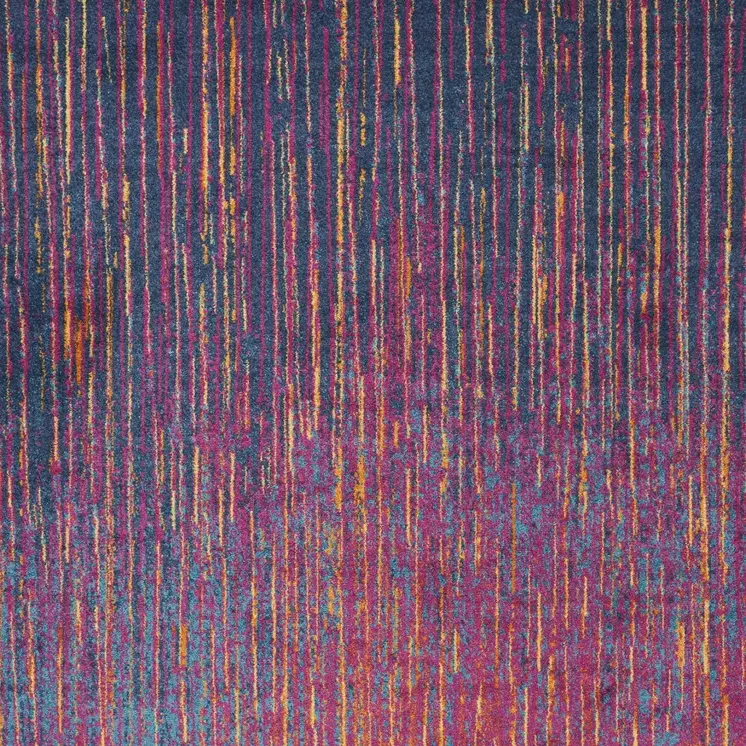 8' X 10' Blue And Orange Abstract Area Rug