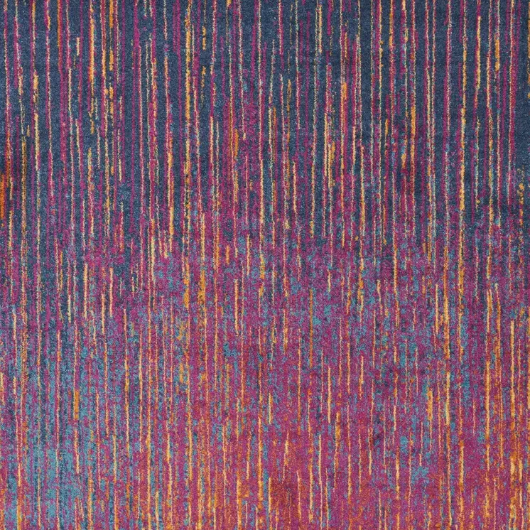 8' X 10' Blue And Orange Abstract Area Rug