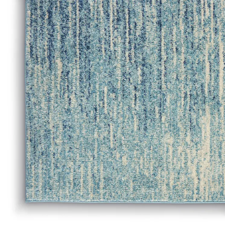 4' X 6' Blue And Ivory Abstract Area Rug