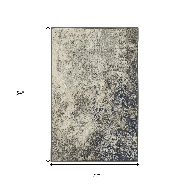 2' X 3' Gray And Ivory Abstract Area Rug