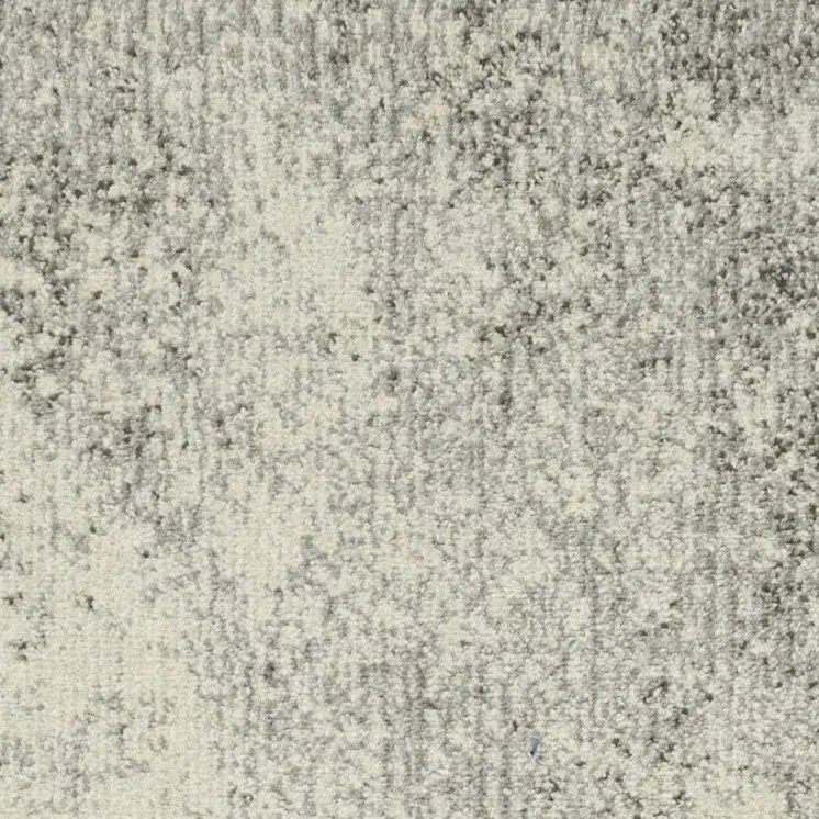 6' Gray And Ivory Abstract Runner Rug