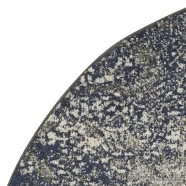 5' Gray And Ivory Abstract Round Rug