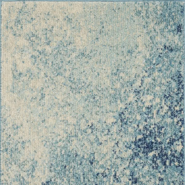 2' X 3' Blue And Ivory Abstract Area Rug