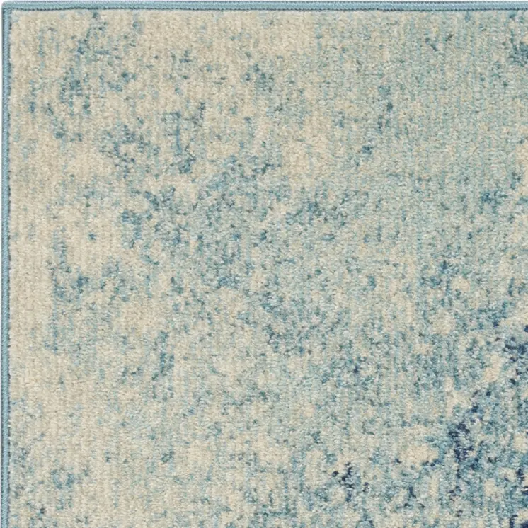 2' X 3' Blue And Ivory Abstract Area Rug