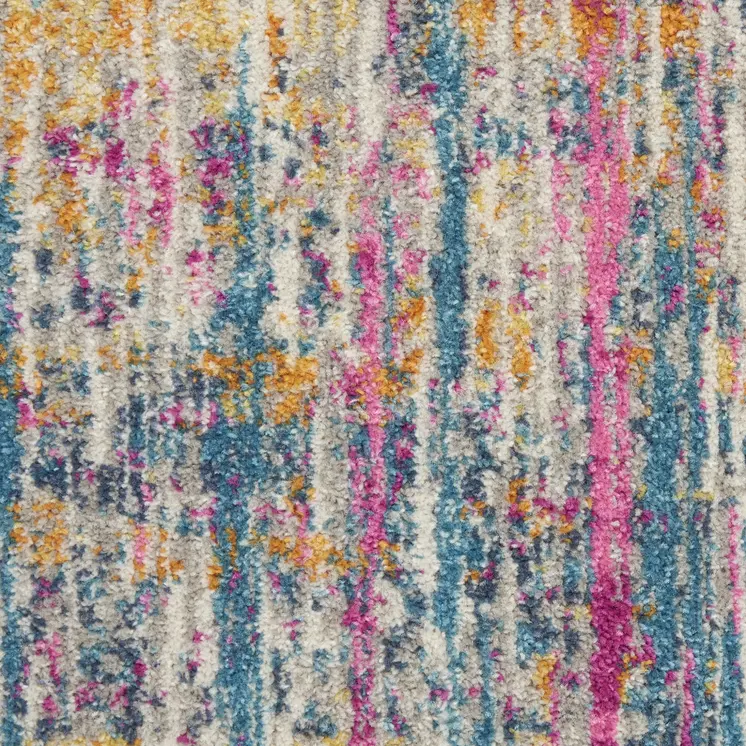 2' X 3' Ivory And Blue Abstract Area Rug