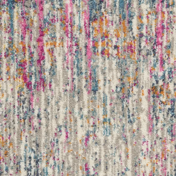2' X 3' Ivory And Blue Abstract Area Rug