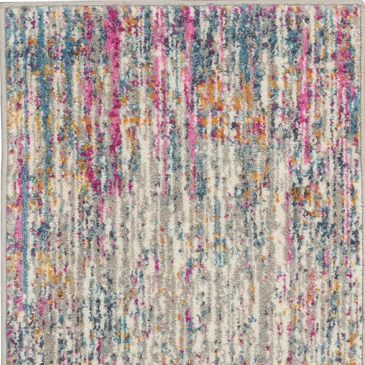 2' X 3' Ivory And Blue Abstract Area Rug